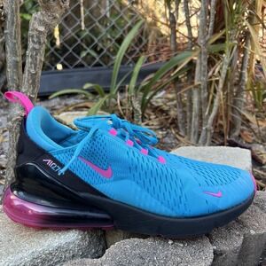 Size 10 Nike Air Max 270 Shoes Men Blue Pink Black BV6078-400 Sneakers 2018